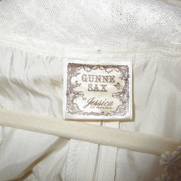 Vtg 70's GUNNE SAX Wedding DRESS Size 7 ORGANZA Lace LINED Romantic MAXI Prairie - Picture 8 of 12